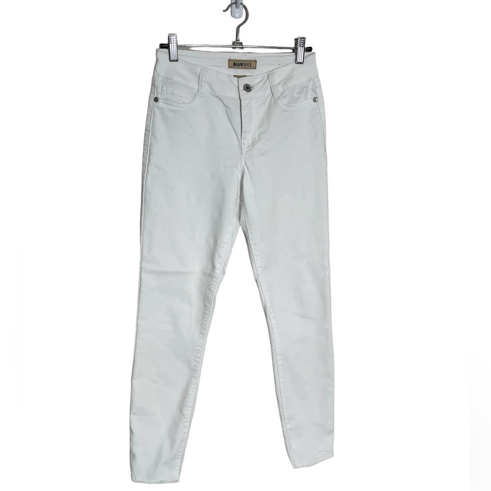 Blue Spice White Fray Skinny Jeans 0